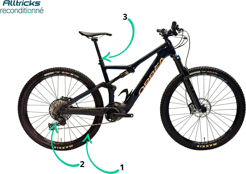 VTT Électrique Tout Suspendu Orbea Rise M20 Carbone Shimano SLX 12V 29' 360wh Bleu 2021 T.L 170/190cm - Produit Reconditionné