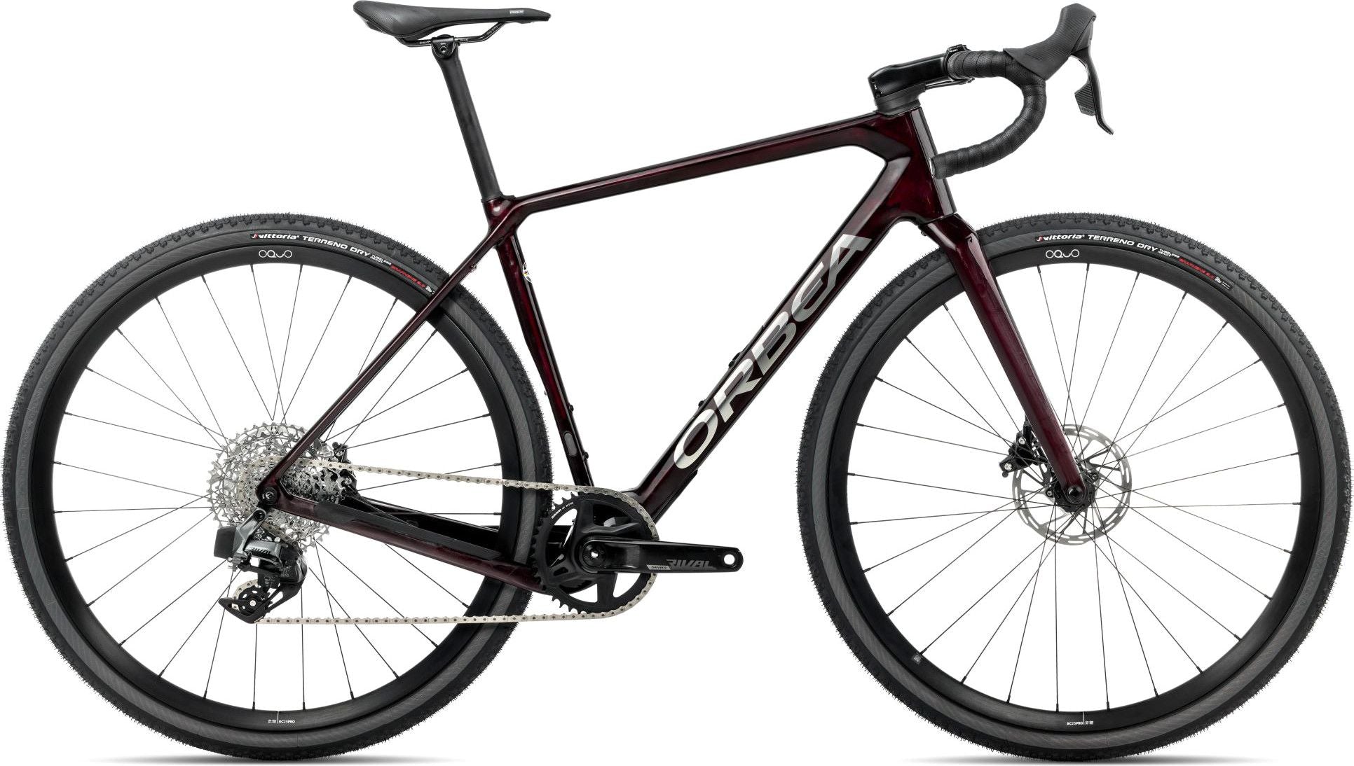 Vélo de Gravel Orbea Terra M31eTEAM 1X Sram Rival XPLR eTap AXS 12V 700 mm Rouge Wine Carbon View 2025