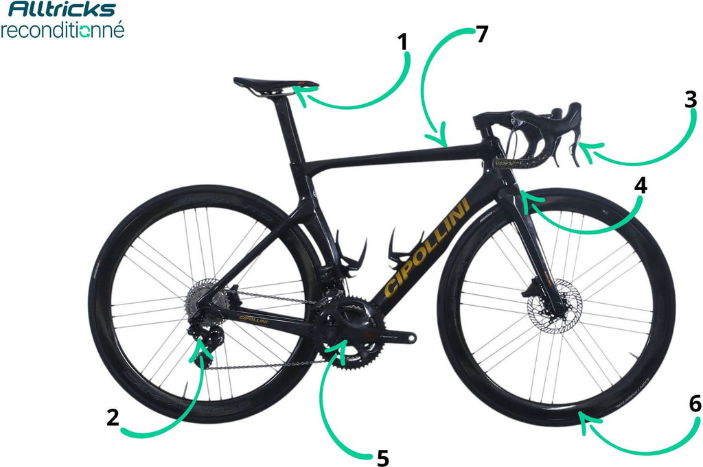 Vélo de Route Cipollini NK1K DB Campagnolo Super Record EPS 12V 700 mm Carbon / Noir/Or 2021 - Produit Reconditionné / Bon État
