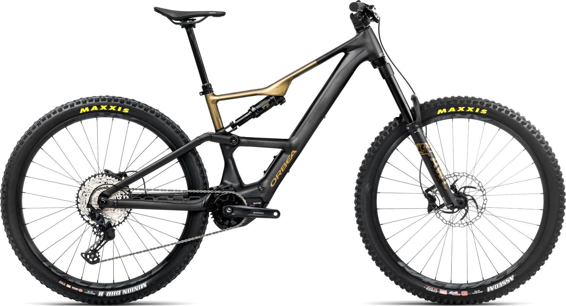 VTT Électrique Tout-Suspendu Orbea Rise LT H20 12V 630 Wh Shimano 85 Nm 29'' Noir Diamond Vert Splash Olive 2025