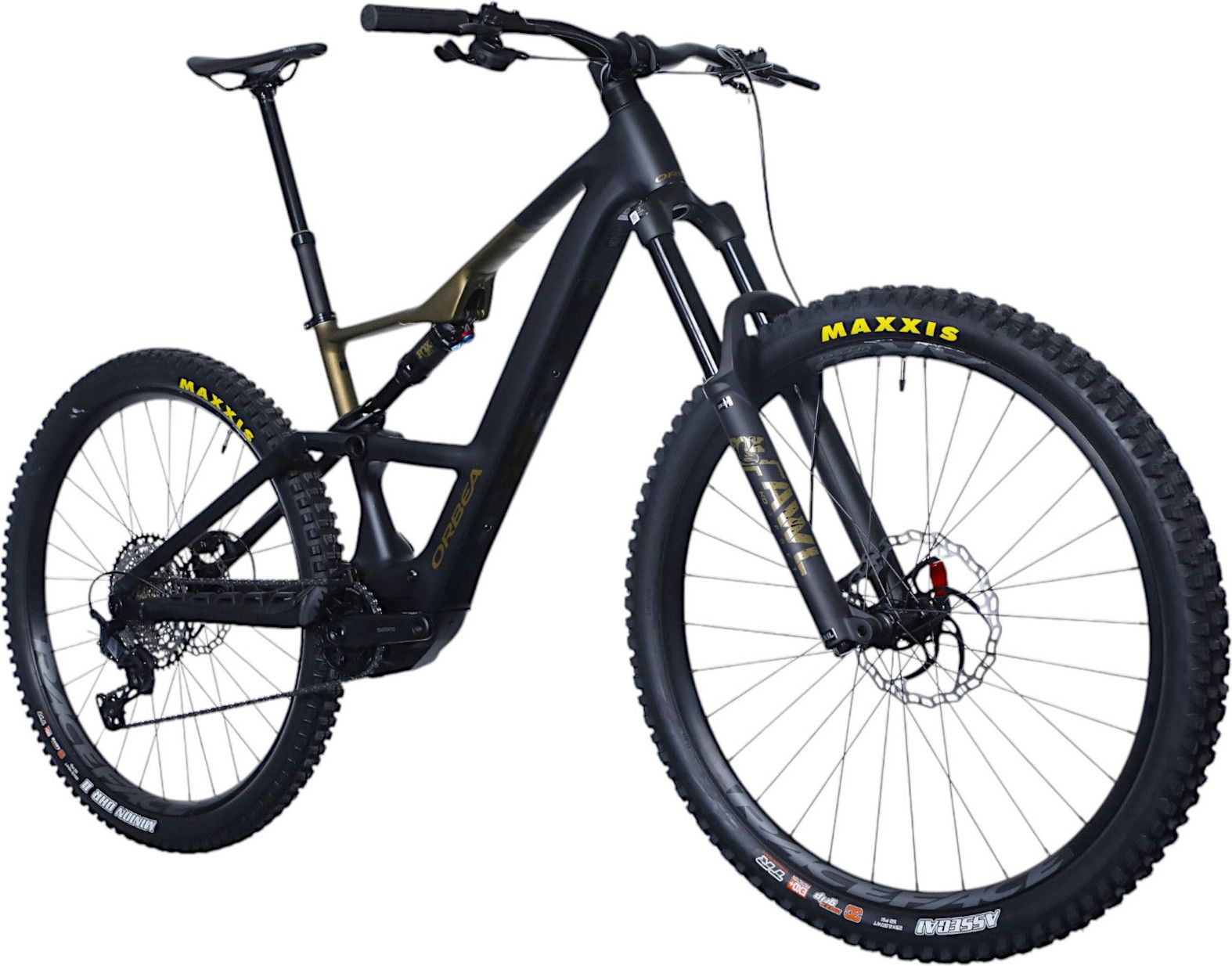 VTT Électrique Tout-Suspendu Orbea Rise LT H20 12V 630 Wh Shimano 85 Nm 29'' Noir Diamond Vert Splash Olive 2025