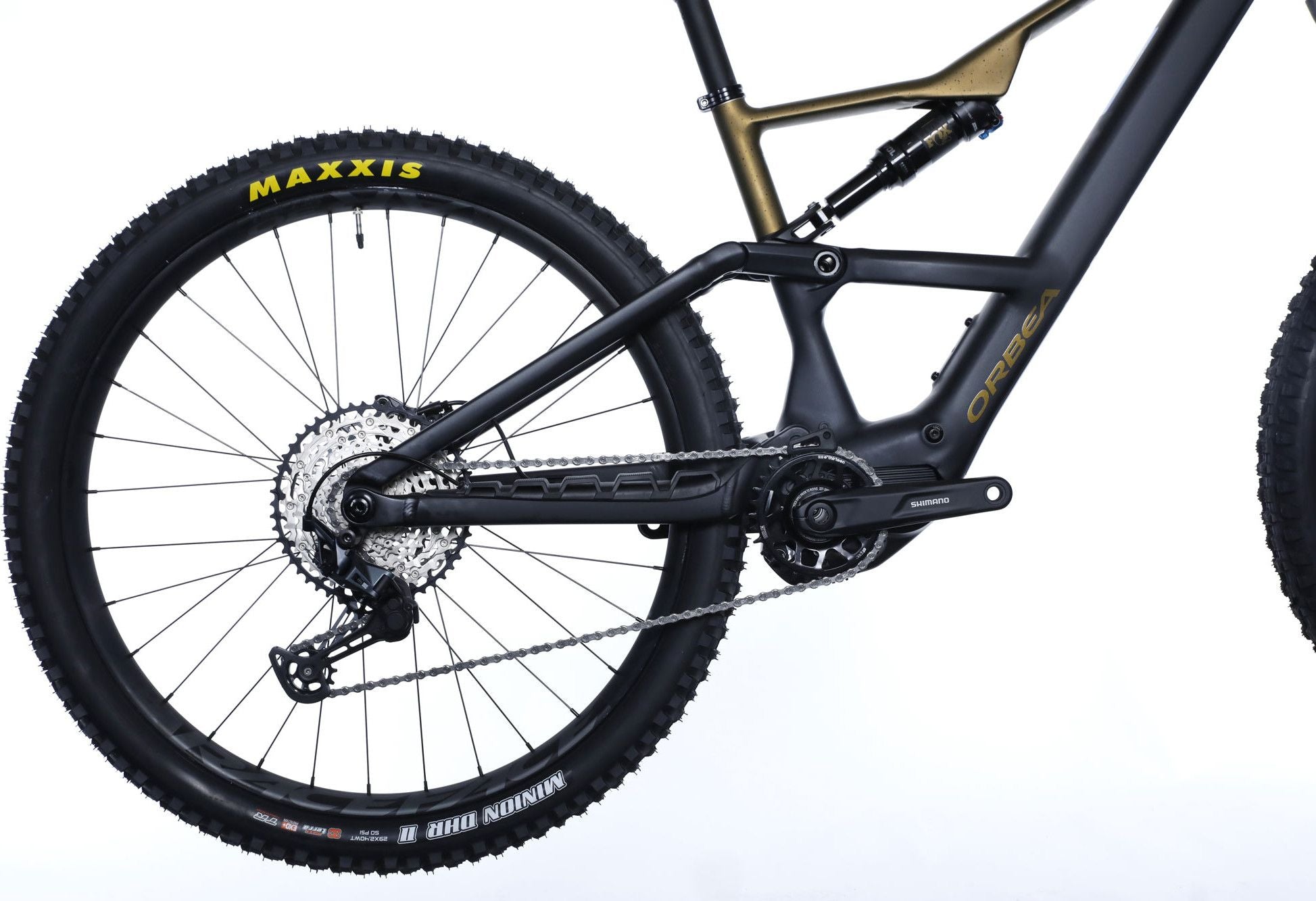 VTT Électrique Tout-Suspendu Orbea Rise LT H20 12V 630 Wh Shimano 85 Nm 29'' Noir Diamond Vert Splash Olive 2025