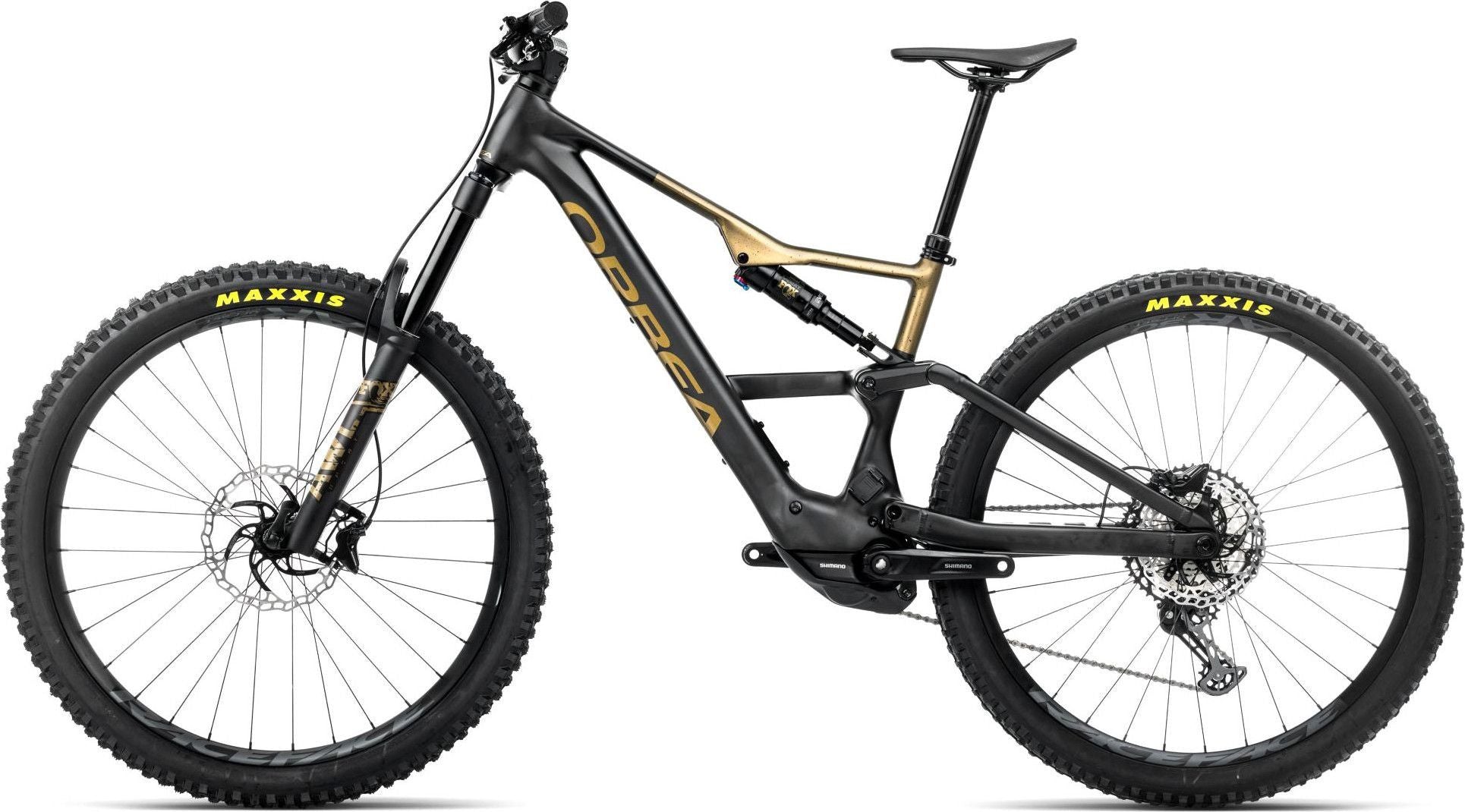 VTT Électrique Tout-Suspendu Orbea Rise LT H20 12V 630 Wh Shimano 85 Nm 29'' Noir Diamond Vert Splash Olive 2025