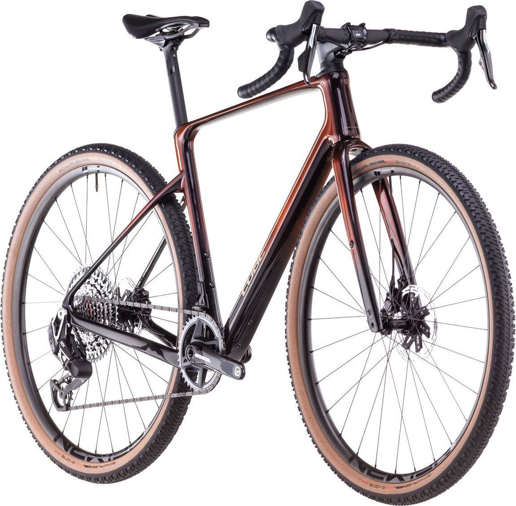 Vélo de Gravel Cube Nuroad C:62 SLX Sram Force eTap AXS/XX SL Eagle AXS 12V 700 mm Orange Violet Solareclipse 2025