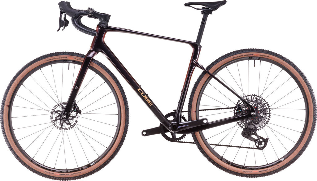 Vélo de Gravel Cube Nuroad C:62 SLX Sram Force eTap AXS/XX SL Eagle AXS 12V 700 mm Orange Violet Solareclipse 2025