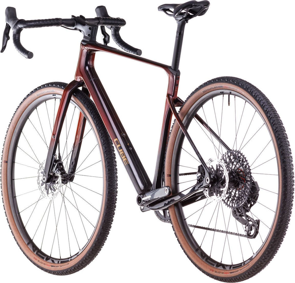 Vélo de Gravel Cube Nuroad C:62 SLX Sram Force eTap AXS/XX SL Eagle AXS 12V 700 mm Orange Violet Solareclipse 2025