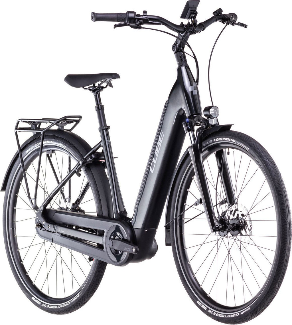 Vélo de Ville Électrique Cube Supreme Hybrid Comfort Pro 625 Easy Entry Enviolo City 625 Wh 700 mm Noir Gris Lunar 2025