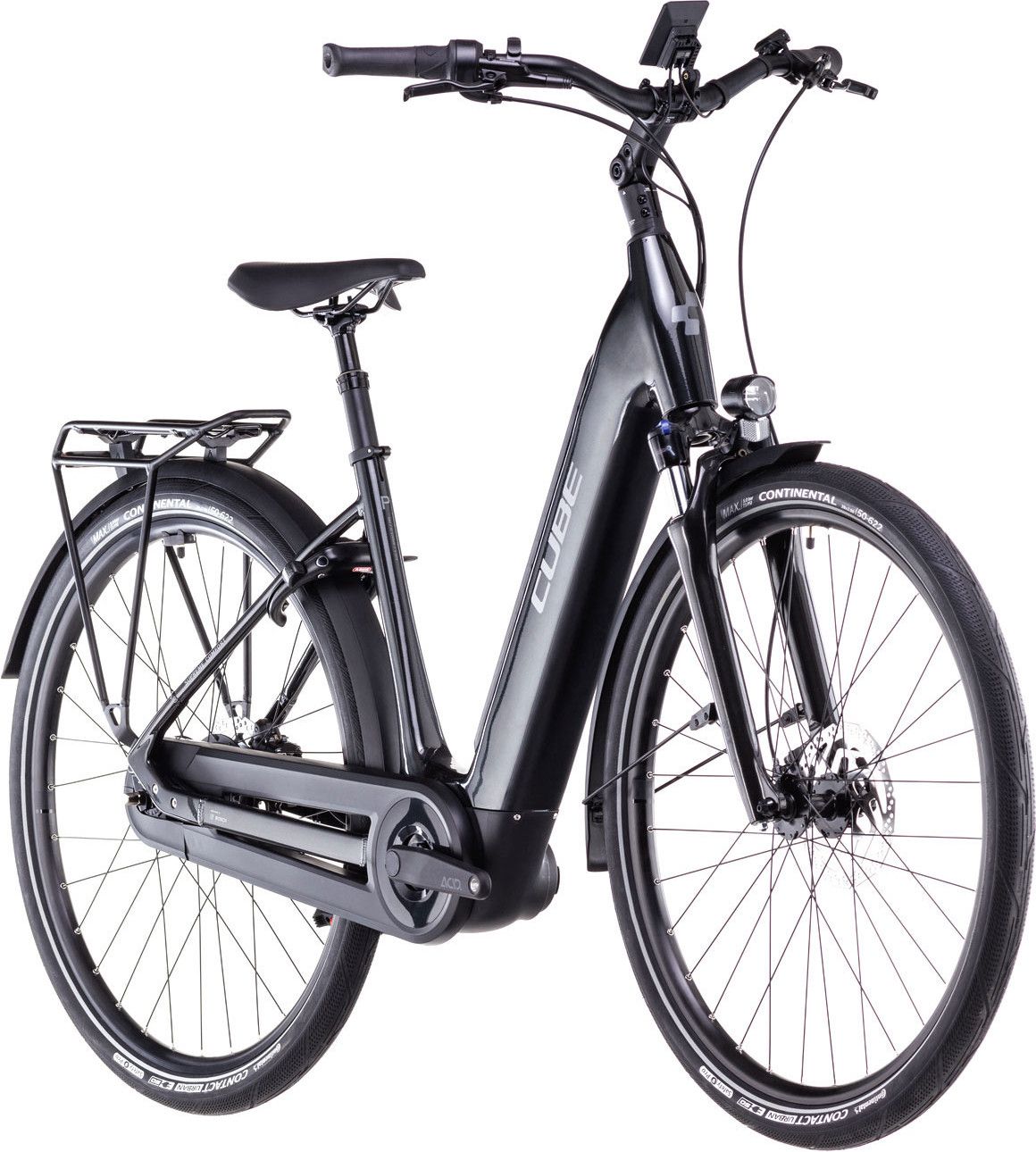 Vélo de Ville Électrique Cube Supreme Hybrid Comfort Pro 625 Easy Entry Enviolo City 625 Wh 700 mm Noir Gris Lunar 2025