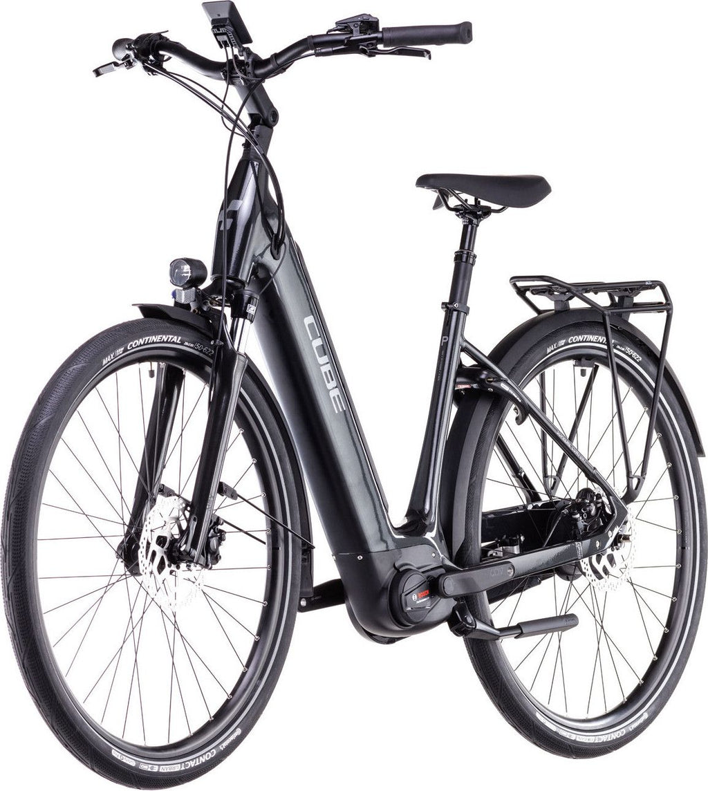 Vélo de Ville Électrique Cube Supreme Hybrid Comfort Pro 625 Easy Entry Enviolo City 625 Wh 700 mm Noir Gris Lunar 2025