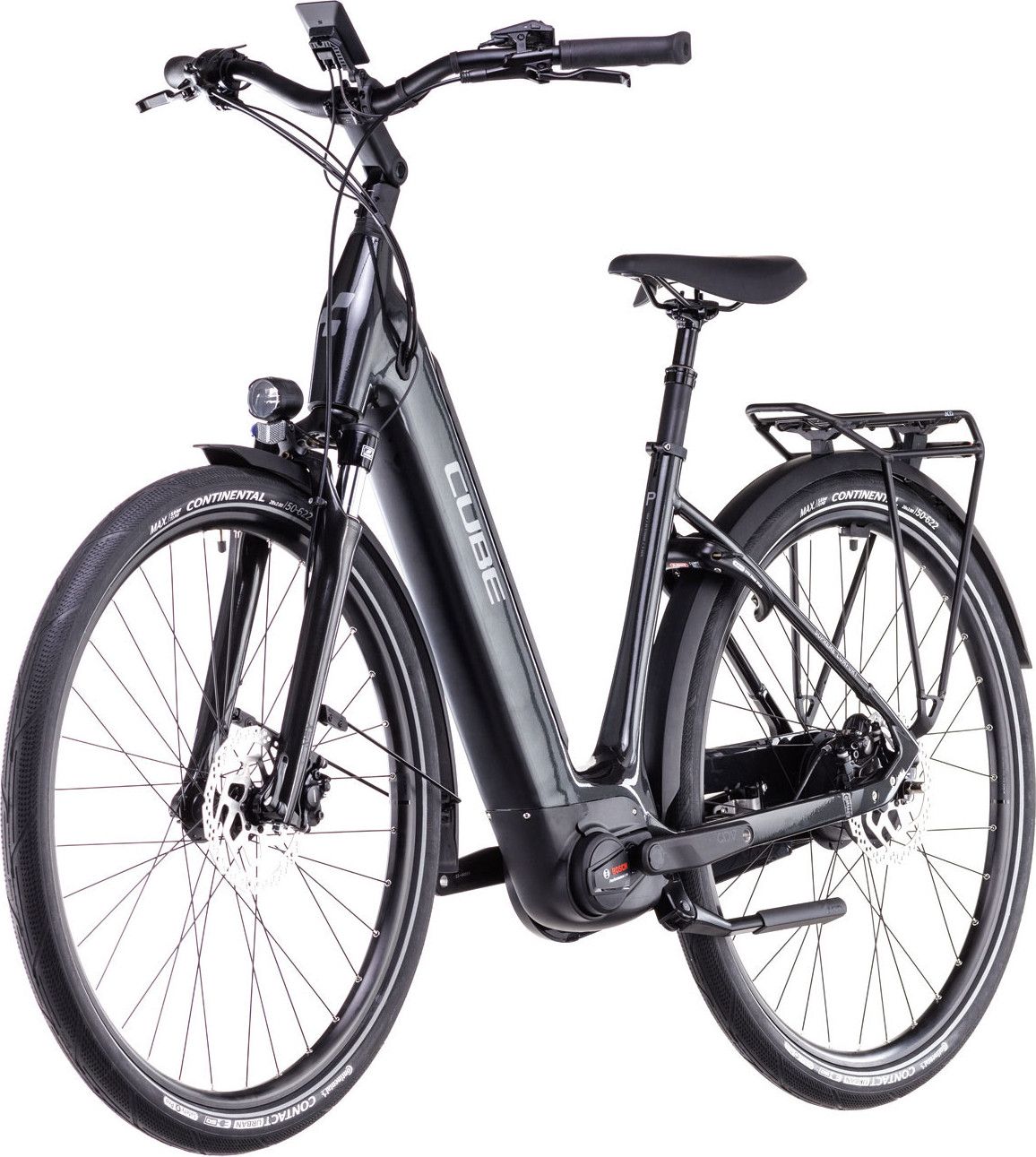 Vélo de Ville Électrique Cube Supreme Hybrid Comfort Pro 625 Easy Entry Enviolo City 625 Wh 700 mm Noir Gris Lunar 2025