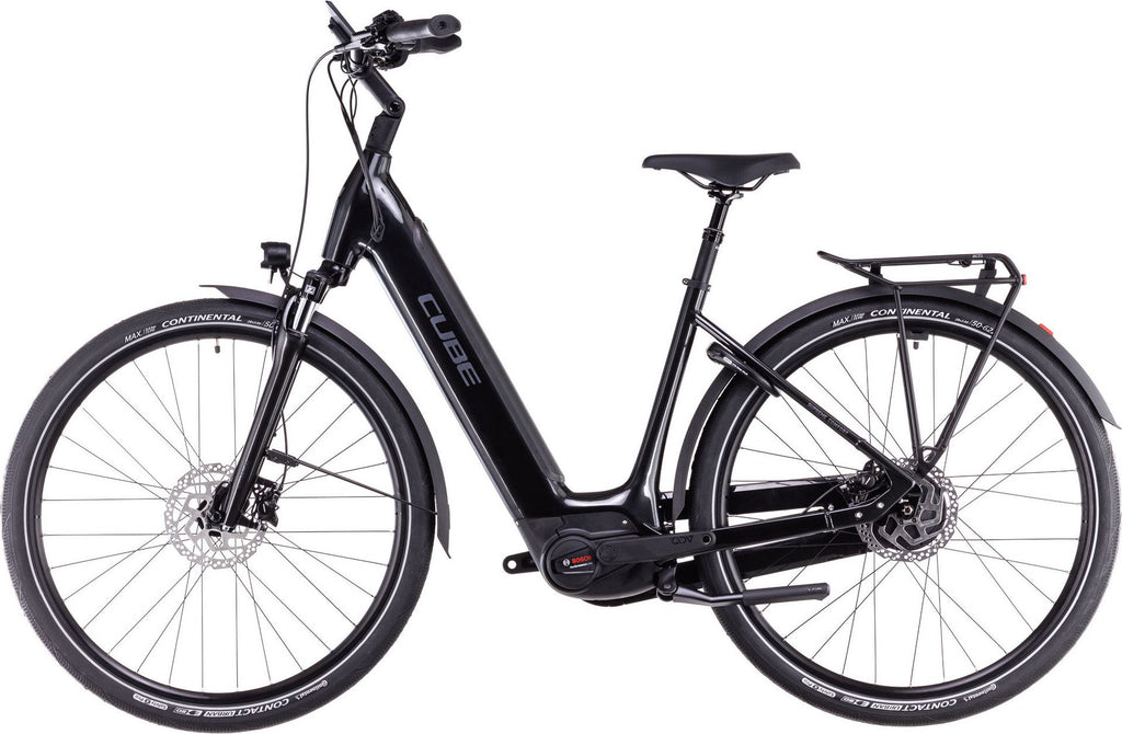 Vélo de Ville Électrique Cube Supreme Hybrid Comfort Pro 625 Easy Entry Enviolo City 625 Wh 700 mm Noir Gris Lunar 2025