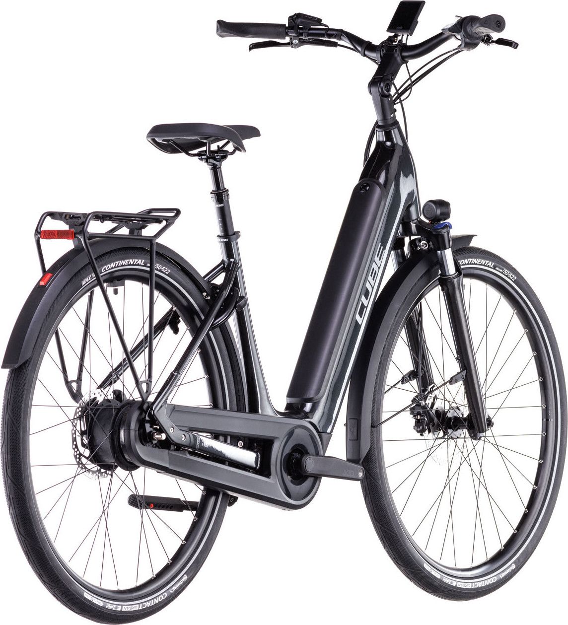 Vélo de Ville Électrique Cube Supreme Hybrid Comfort Pro 625 Easy Entry Enviolo City 625 Wh 700 mm Noir Gris Lunar 2025