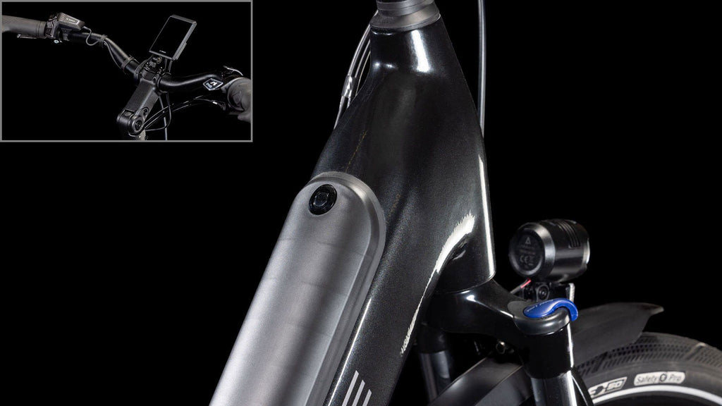 Vélo de Ville Électrique Cube Supreme Hybrid Comfort Pro 625 Easy Entry Enviolo City 625 Wh 700 mm Noir Gris Lunar 2025