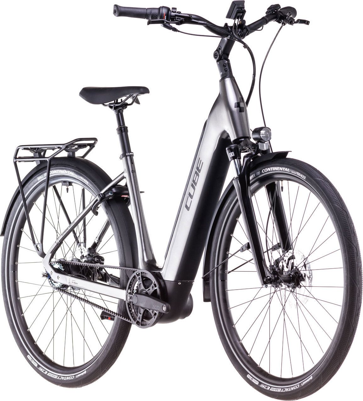 Vélo de Ville Électrique Cube Supreme Hybrid Deluxe One 625 Easy Entry Shimano Nexus 8V Courroie 625 Wh 700 mm Gris Noir Slate 2025