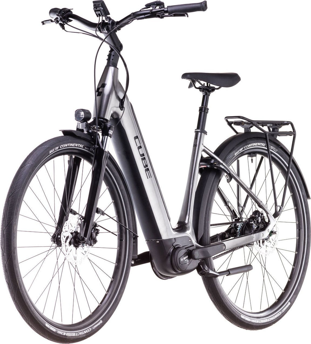 Vélo de Ville Électrique Cube Supreme Hybrid Deluxe One 625 Easy Entry Shimano Nexus 8V Courroie 625 Wh 700 mm Gris Noir Slate 2025