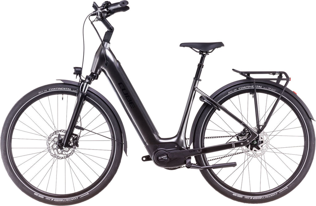 Vélo de Ville Électrique Cube Supreme Hybrid Deluxe One 625 Easy Entry Shimano Nexus 8V Courroie 625 Wh 700 mm Gris Noir Slate 2025