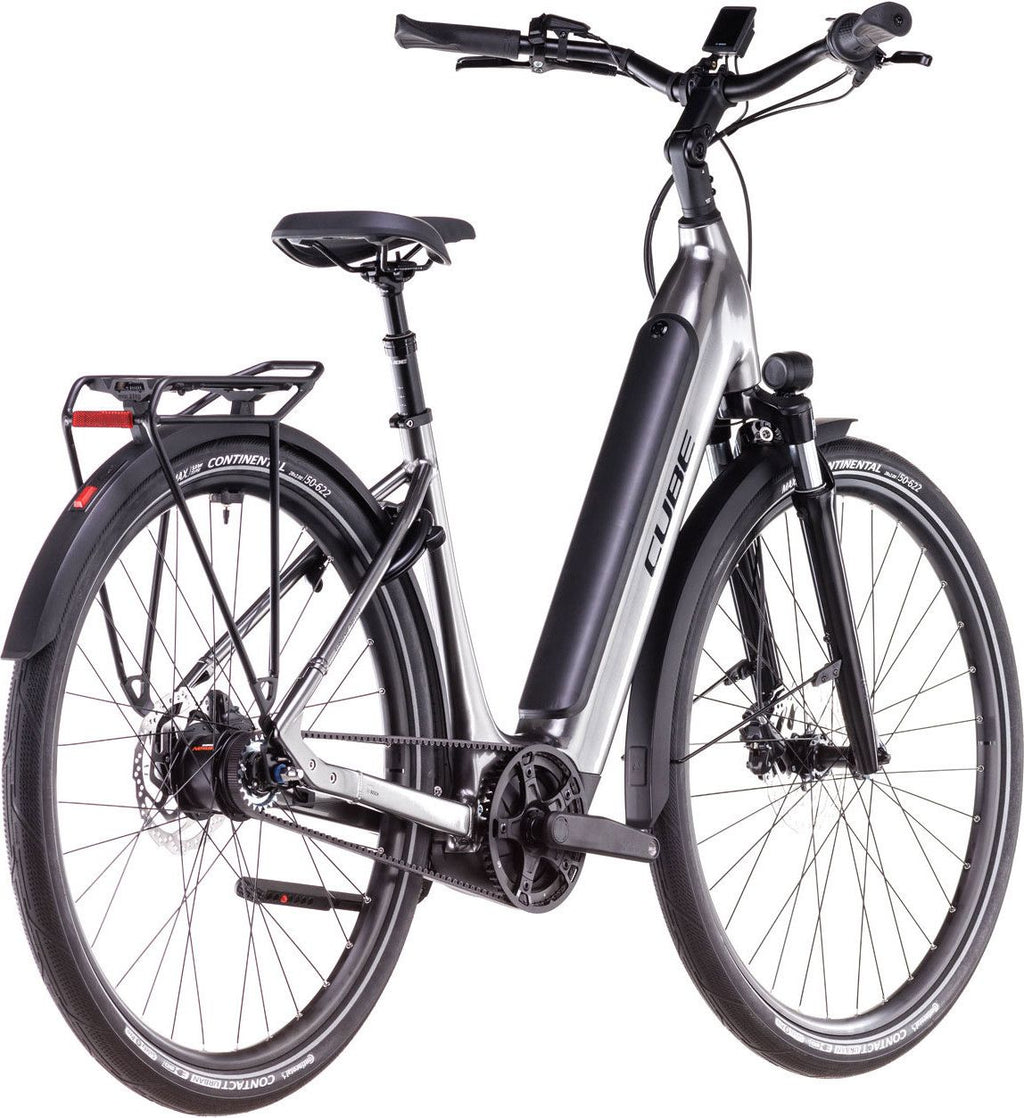Vélo de Ville Électrique Cube Supreme Hybrid Deluxe One 625 Easy Entry Shimano Nexus 8V Courroie 625 Wh 700 mm Gris Noir Slate 2025