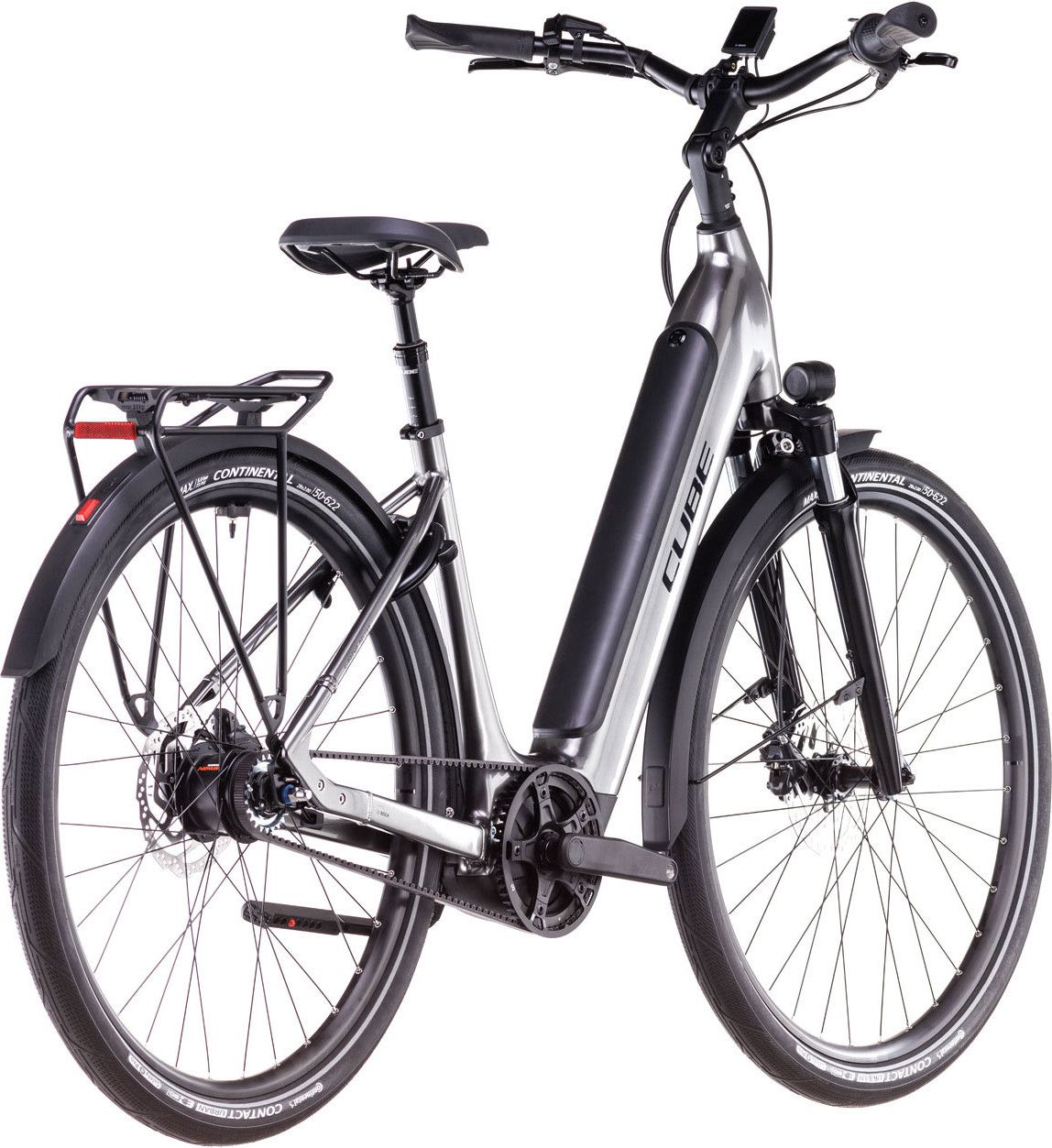 Vélo de Ville Électrique Cube Supreme Hybrid Deluxe One 625 Easy Entry Shimano Nexus 8V Courroie 625 Wh 700 mm Gris Noir Slate 2025