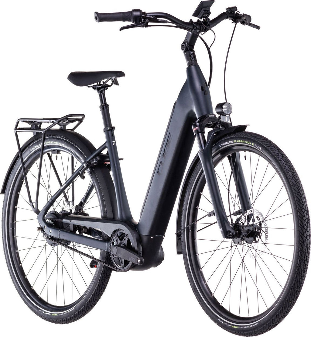 Vélo de Ville Électrique Cube Supreme Hybrid Deluxe Pro 625 Easy Entry Enviolo City Courroie 625 Wh 700 mm Noir Night 2025