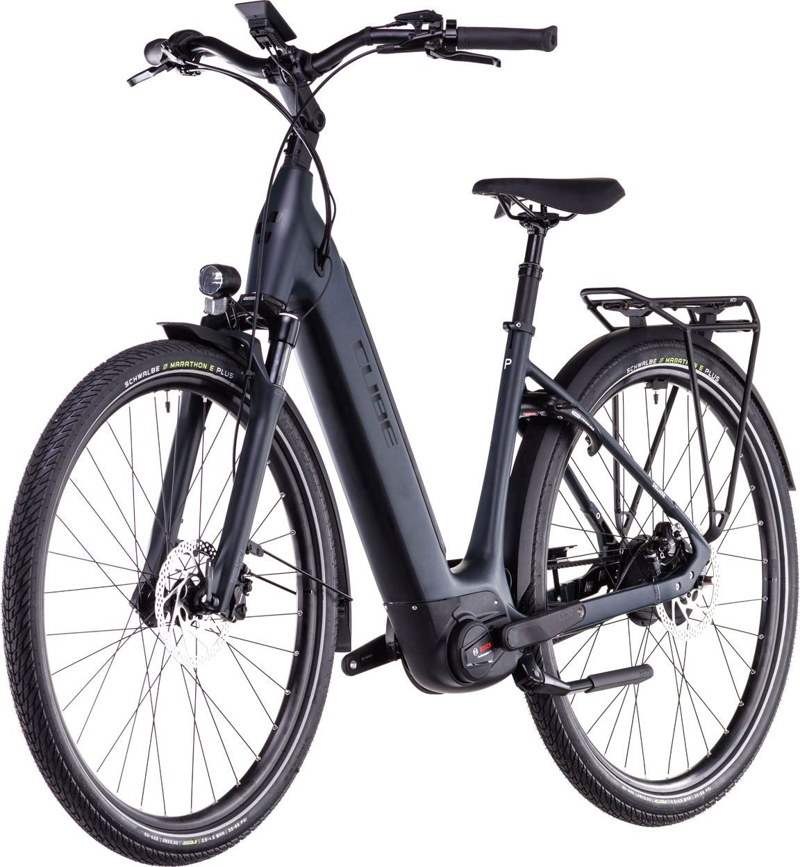Vélo de Ville Électrique Cube Supreme Hybrid Deluxe Pro 625 Easy Entry Enviolo City Courroie 625 Wh 700 mm Noir Night 2025