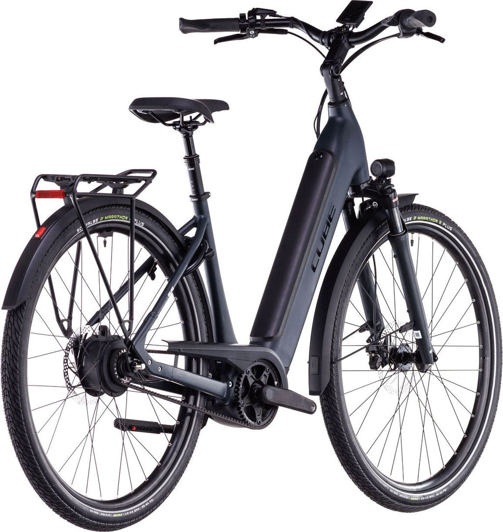 Vélo de Ville Électrique Cube Supreme Hybrid Deluxe Pro 625 Easy Entry Enviolo City Courroie 625 Wh 700 mm Noir Night 2025