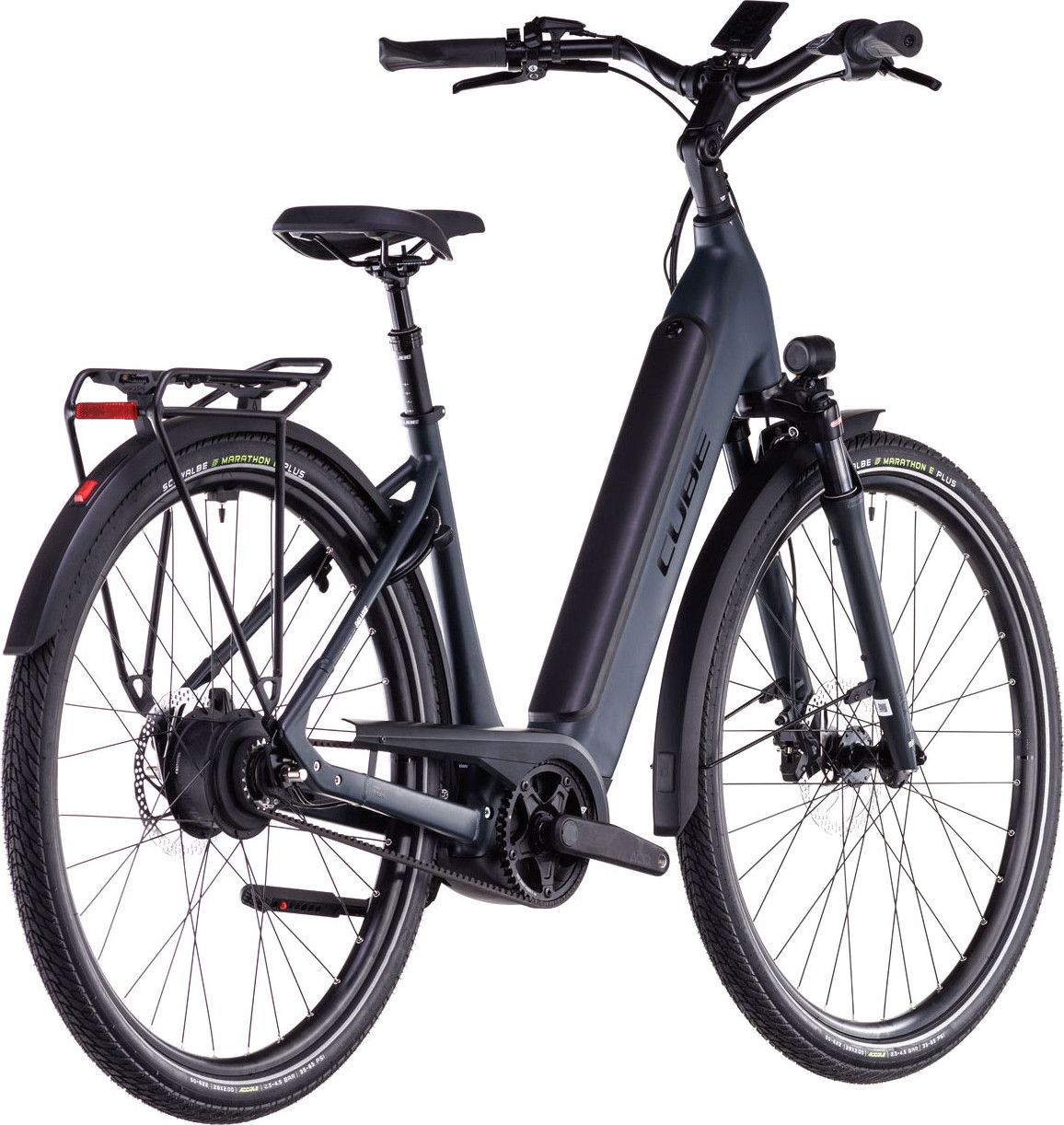 Vélo de Ville Électrique Cube Supreme Hybrid Deluxe Pro 625 Easy Entry Enviolo City Courroie 625 Wh 700 mm Noir Night 2025