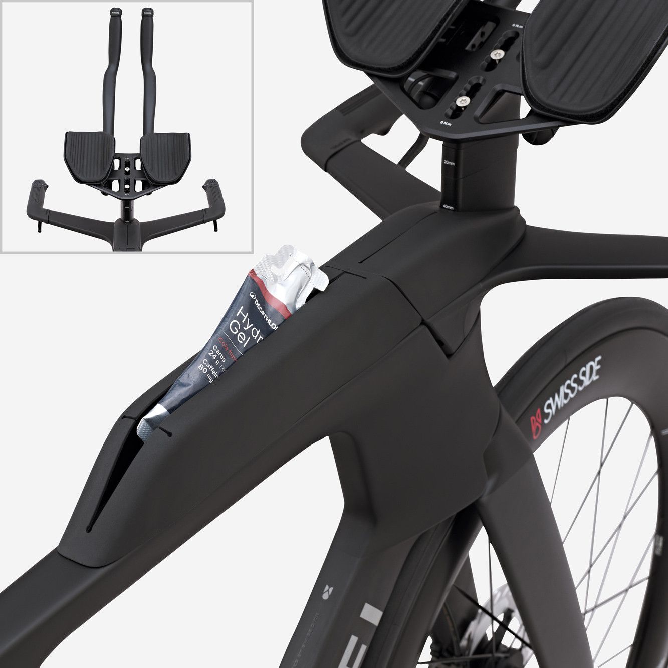 Vélo de Triathlon Van Rysel XCR Tri Shimano Ultegra Di2 12V 700 mm Noir Carbon Raw