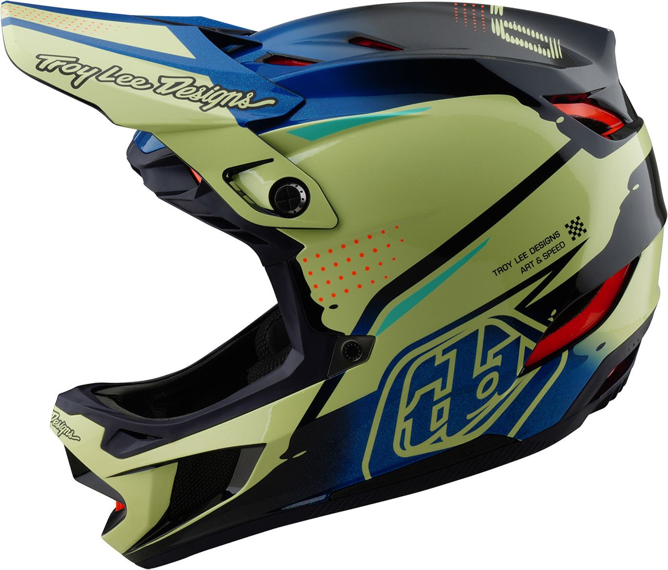 Casque Integral Troy Lee Designs D4 Composite Mips Lined up Blanc