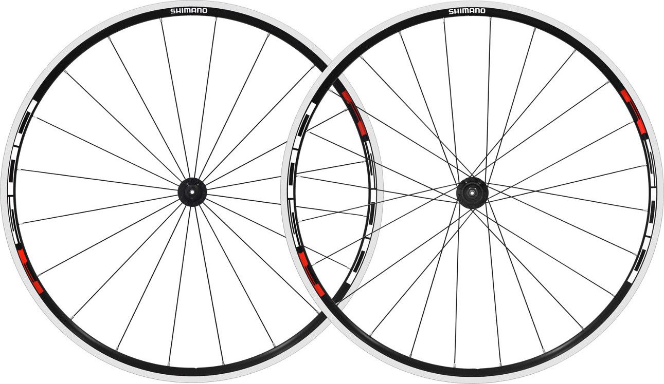 SHIMANO Paire de Roues  R501 Noir/Rouge