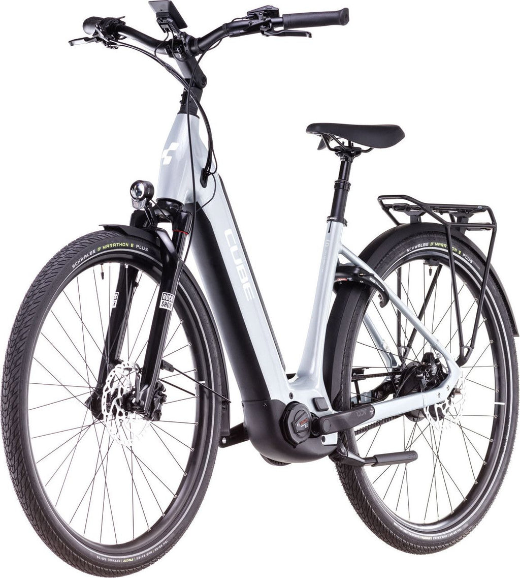 Vélo de Ville Électrique Cube Supreme Hybrid Deluxe SLX 625 Easy Entry Enviolo Trekking Courroie 625 Wh 700 mm Gris Polar 2025
