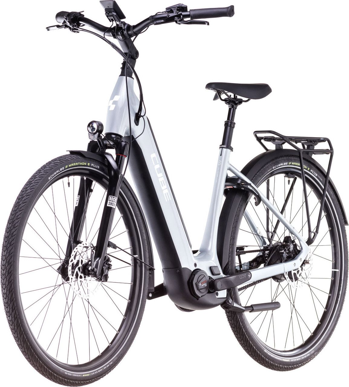 Vélo de Ville Électrique Cube Supreme Hybrid Deluxe SLX 625 Easy Entry Enviolo Trekking Courroie 625 Wh 700 mm Gris Polar 2025