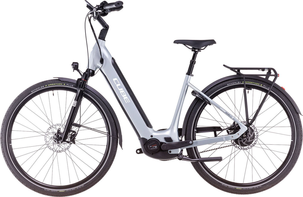 Vélo de Ville Électrique Cube Supreme Hybrid Deluxe SLX 625 Easy Entry Enviolo Trekking Courroie 625 Wh 700 mm Gris Polar 2025