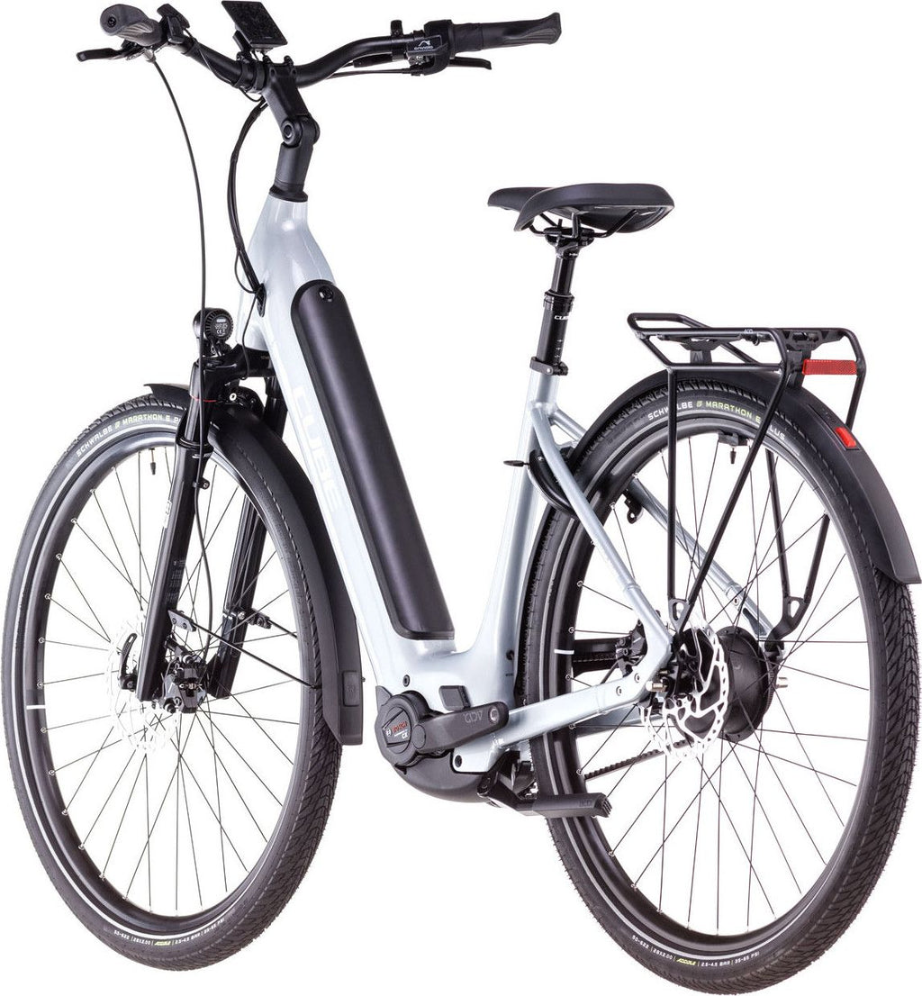 Vélo de Ville Électrique Cube Supreme Hybrid Deluxe SLX 625 Easy Entry Enviolo Trekking Courroie 625 Wh 700 mm Gris Polar 2025
