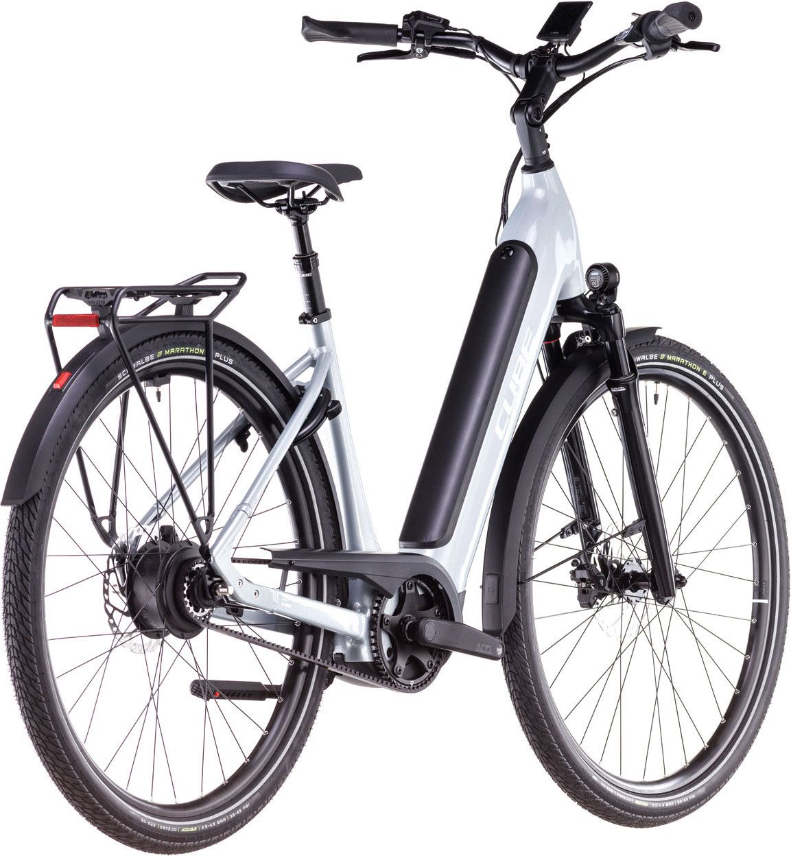 Vélo de Ville Électrique Cube Supreme Hybrid Deluxe SLX 625 Easy Entry Enviolo Trekking Courroie 625 Wh 700 mm Gris Polar 2025