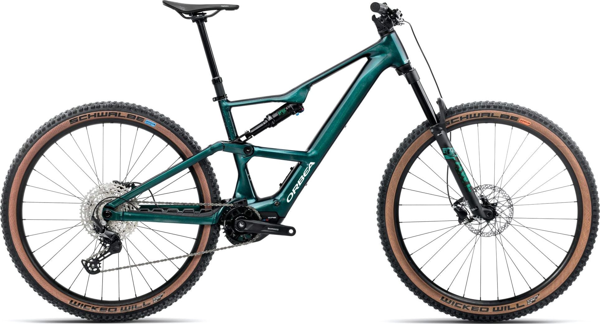 VTT Électrique Tout-Suspendu Orbea Rise SL H30 12V 540 Wh Shimano 85 Nm 29'' Vert Escape Splash Ice 2026