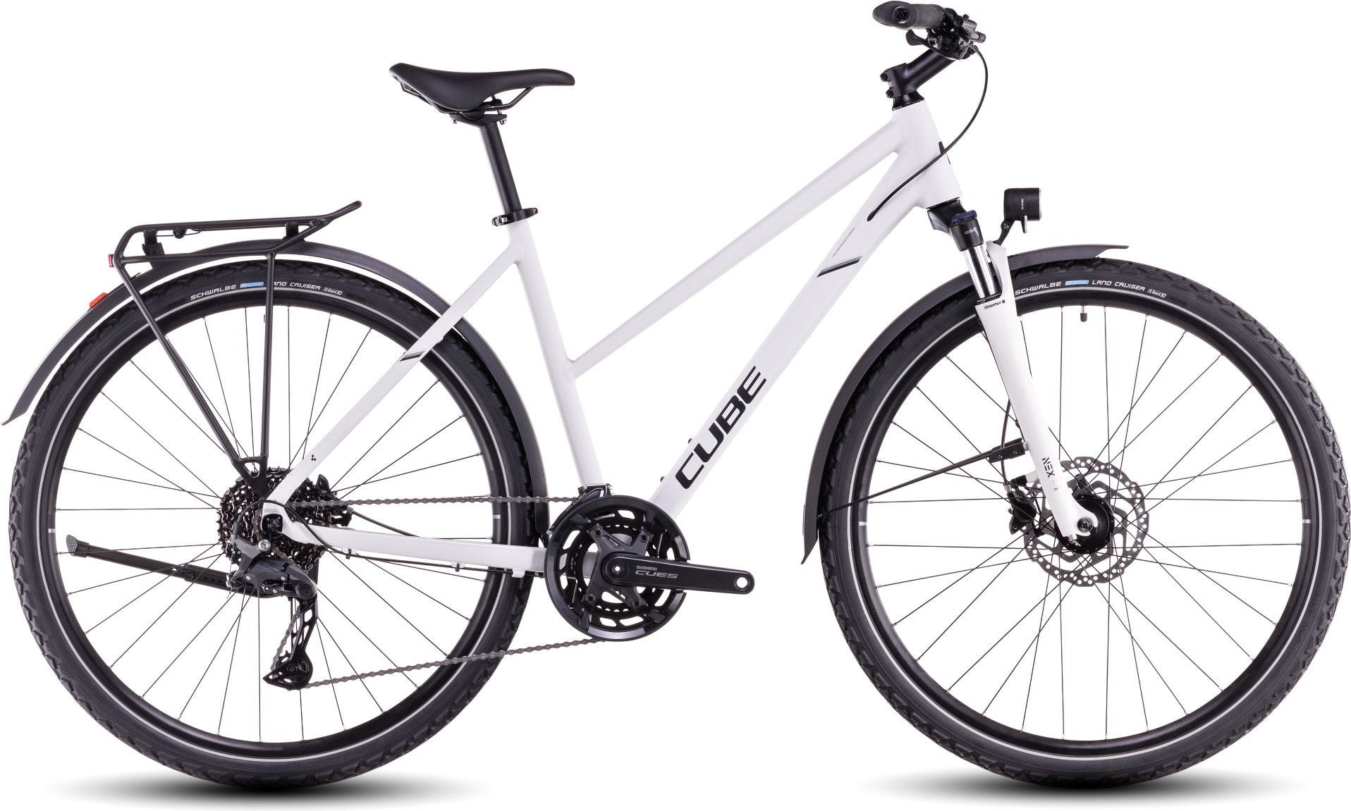 VTC Cube Nature Pro Allroad Trapeze Shimano Cues 10V 700 mm Blanc Cotton Gris 2025