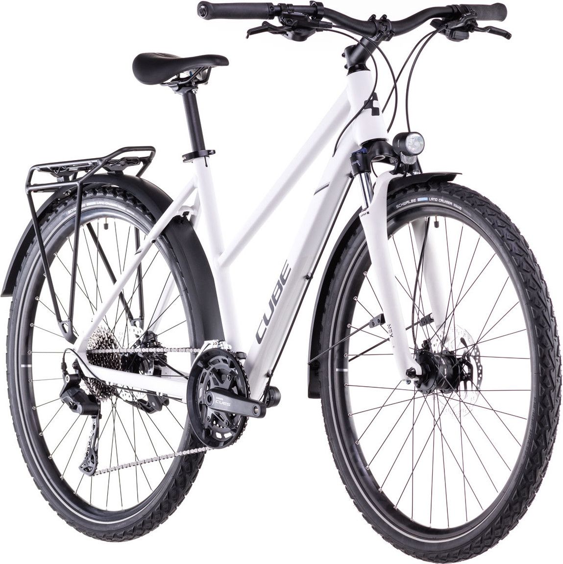 VTC Cube Nature Pro Allroad Trapeze Shimano Cues 10V 700 mm Blanc Cotton Gris 2025