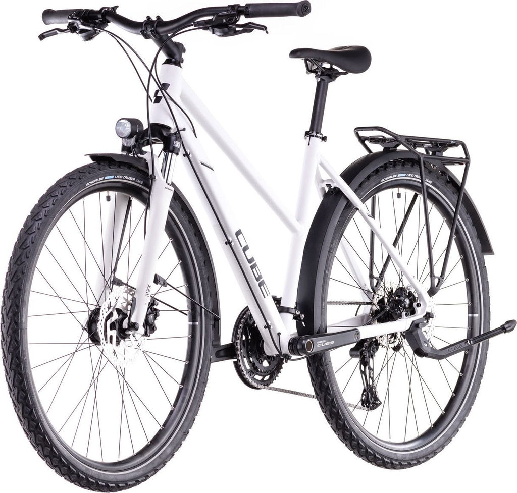 VTC Cube Nature Pro Allroad Trapeze Shimano Cues 10V 700 mm Blanc Cotton Gris 2025
