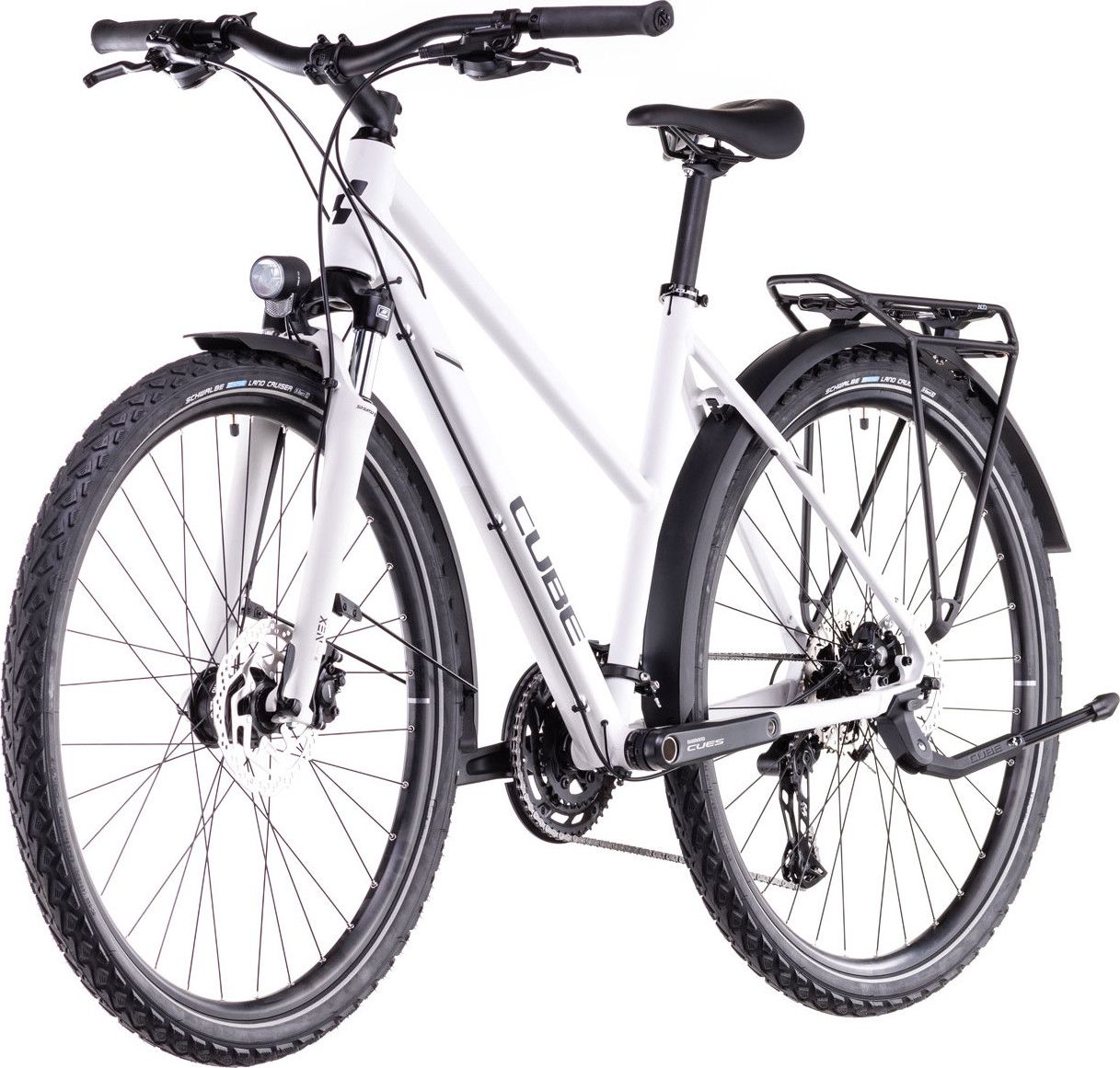 VTC Cube Nature Pro Allroad Trapeze Shimano Cues 10V 700 mm Blanc Cotton Gris 2025