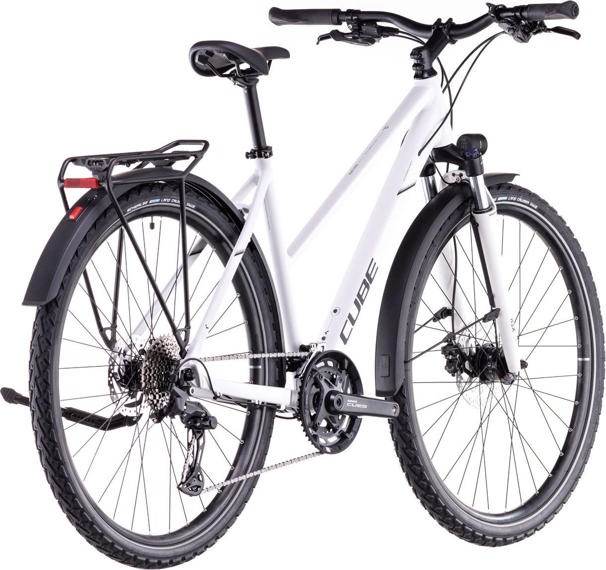VTC Cube Nature Pro Allroad Trapeze Shimano Cues 10V 700 mm Blanc Cotton Gris 2025