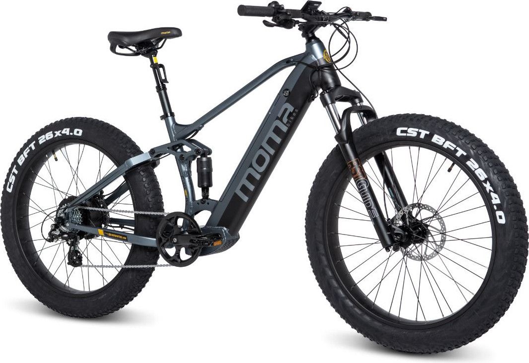Moma Bikes VTT, FATBIKE 26 PRO, Equipped Full SHIMANO, Freins à disques Hydrauliques, Bat. Ion Lithium integrada 48V 13Ah / 160-195 cm