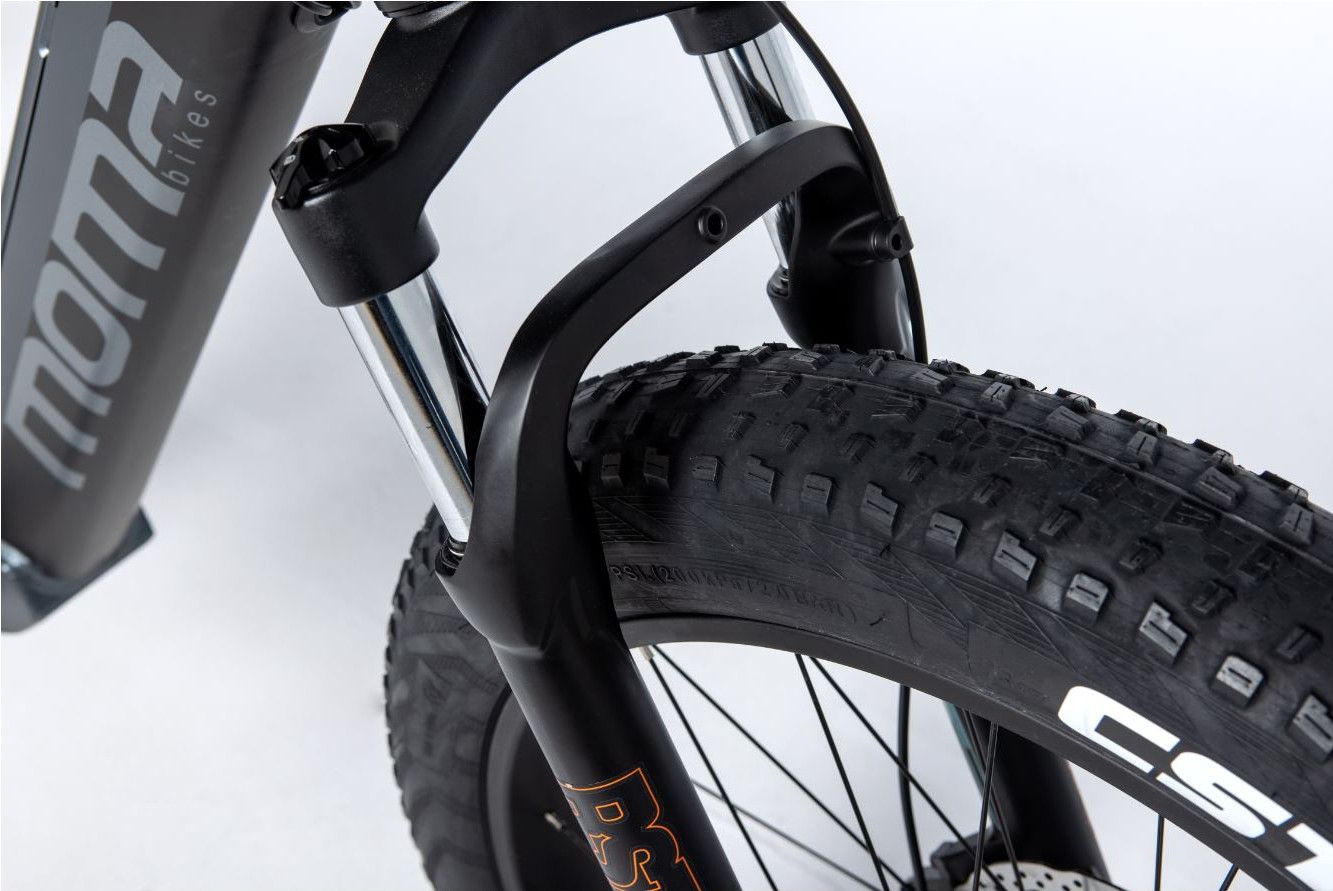 Moma Bikes VTT, FATBIKE 26 PRO, Equipped Full SHIMANO, Freins à disques Hydrauliques, Bat. Ion Lithium integrada 48V 13Ah / 160-195 cm