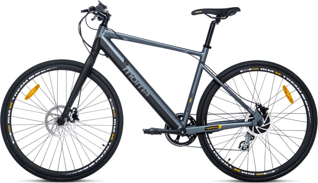Moma Bikes E-ROAD PRO 28, Equipped Full Shimano, 8 Vitesses, Freins à disques Hydrauliques, Bat. Ion Lithium intégrée et amovible de 36V 10Ah / 160-195 cm