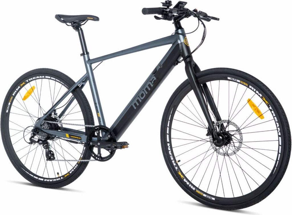 Moma Bikes E-ROAD PRO 28, Equipped Full Shimano, 8 Vitesses, Freins à disques Hydrauliques, Bat. Ion Lithium intégrée et amovible de 36V 10Ah / 160-195 cm