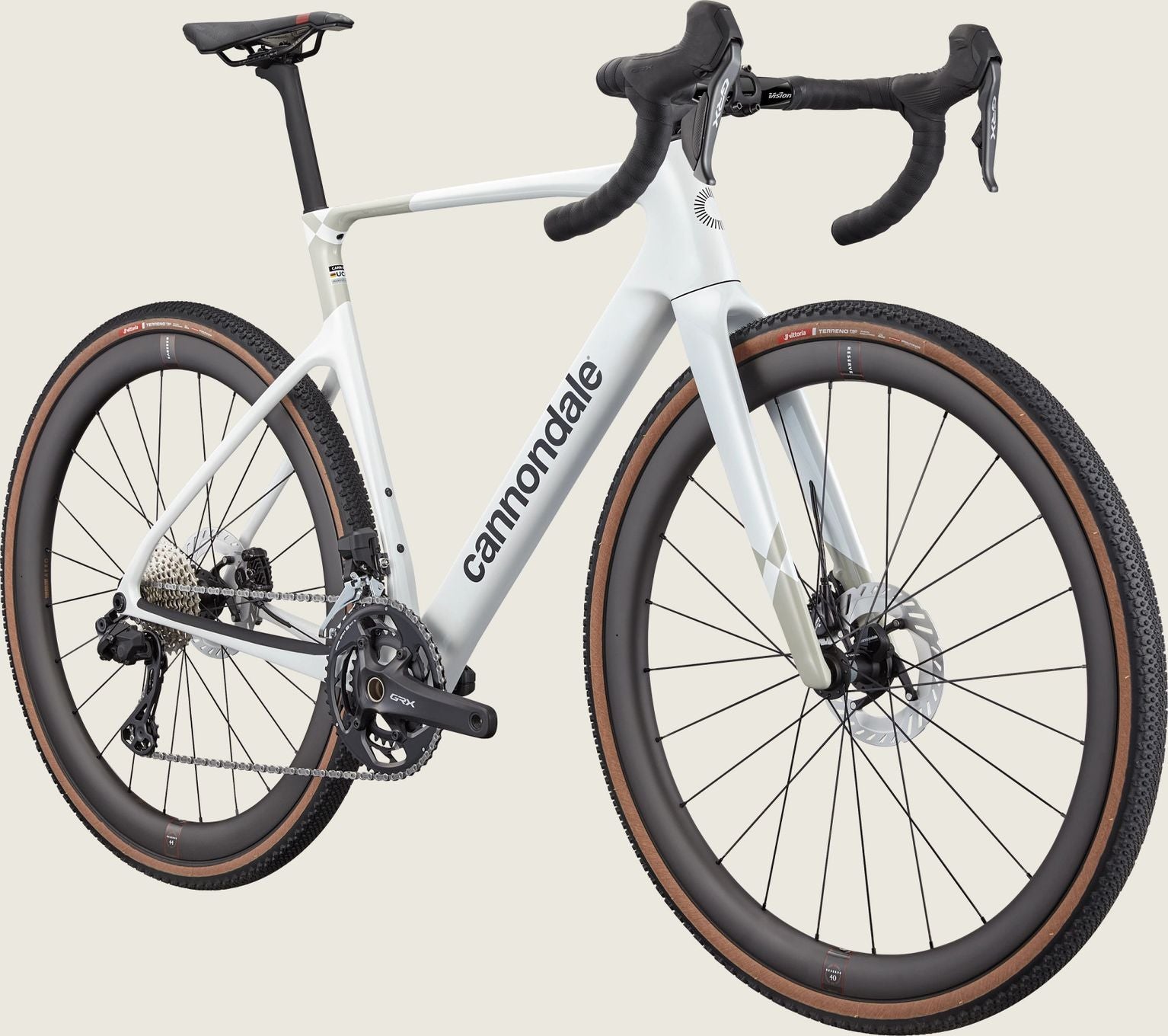 Vélo de Gravel Cannondale SuperX 2 Shimano GRX Di2 12V 700mm Cashmere/Blanc