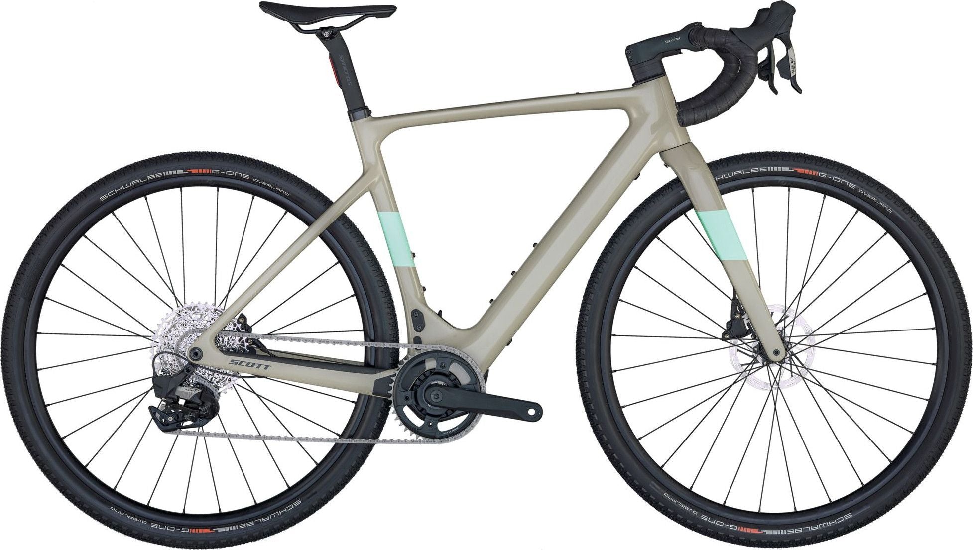 Vélo de Gravel Électrique Scott Solace Gravel eRide 30 Sram Apex XPLR AXS 12V 360Wh 700 mm Beige
