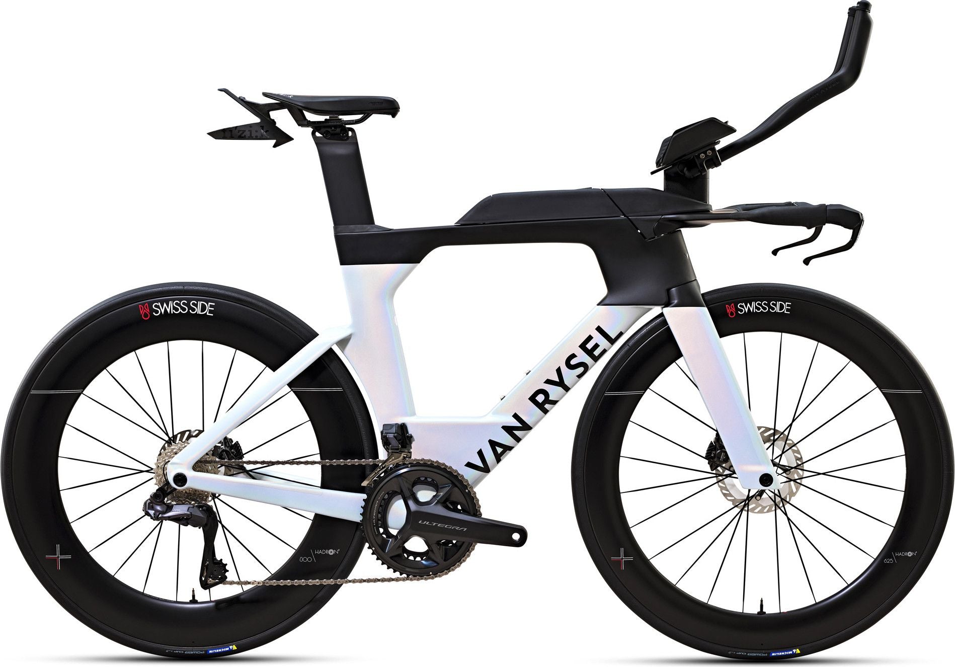 Vélo de Triathlon Van Rysel XCR Tri Shimano Ultegra Di2 12V 700 mm Blanc Holographique