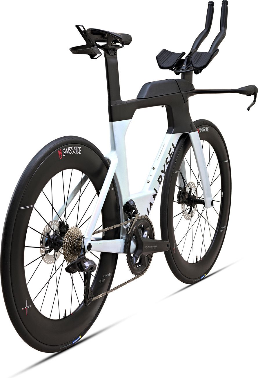 Vélo de Triathlon Van Rysel XCR Tri Shimano Ultegra Di2 12V 700 mm Blanc Holographique