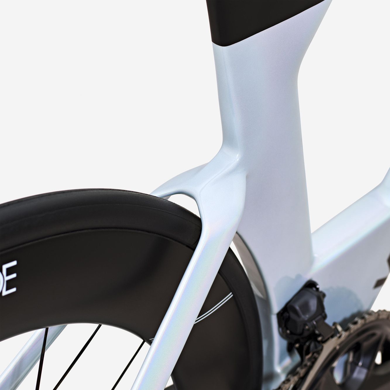 Vélo de Triathlon Van Rysel XCR Tri Shimano Ultegra Di2 12V 700 mm Blanc Holographique