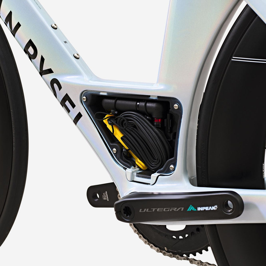 Vélo de Triathlon Van Rysel XCR Tri Shimano Ultegra Di2 12V 700 mm Blanc Holographique